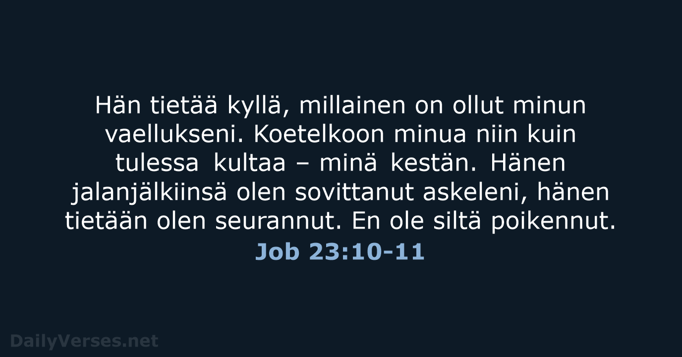 Job 23:10-11 - KR92