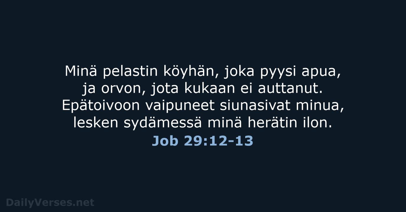 Job 29:12-13 - KR92