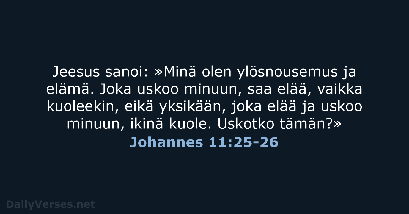Johannes 11:25-26 - KR92