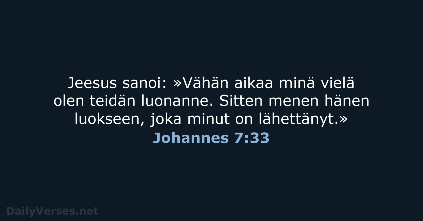 Johannes 7:33 - KR92
