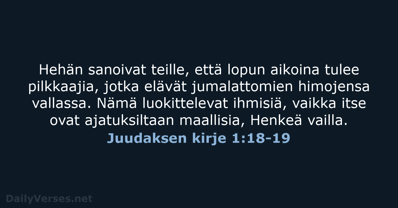 Juudaksen kirje 1:18-19 - KR92