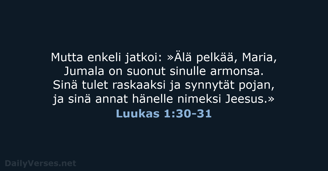 Luukas 1:30-31 - KR92