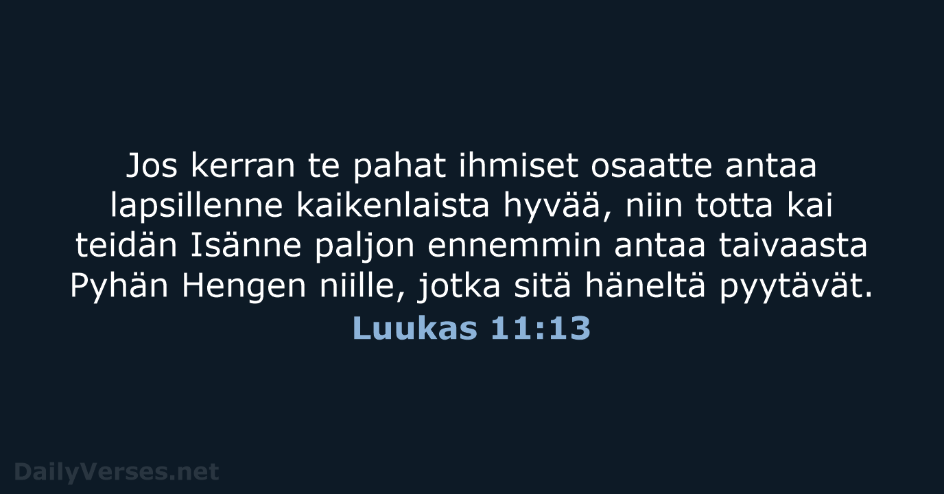 Luukas 11:13 - KR92