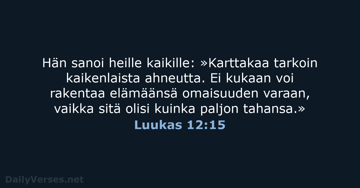 Luukas 12:15 - KR92