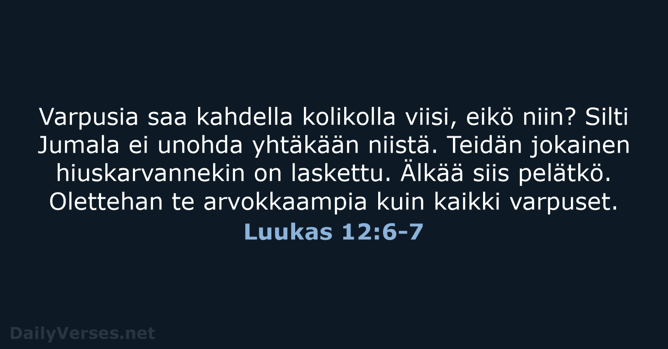 Luukas 12:6-7 - KR92