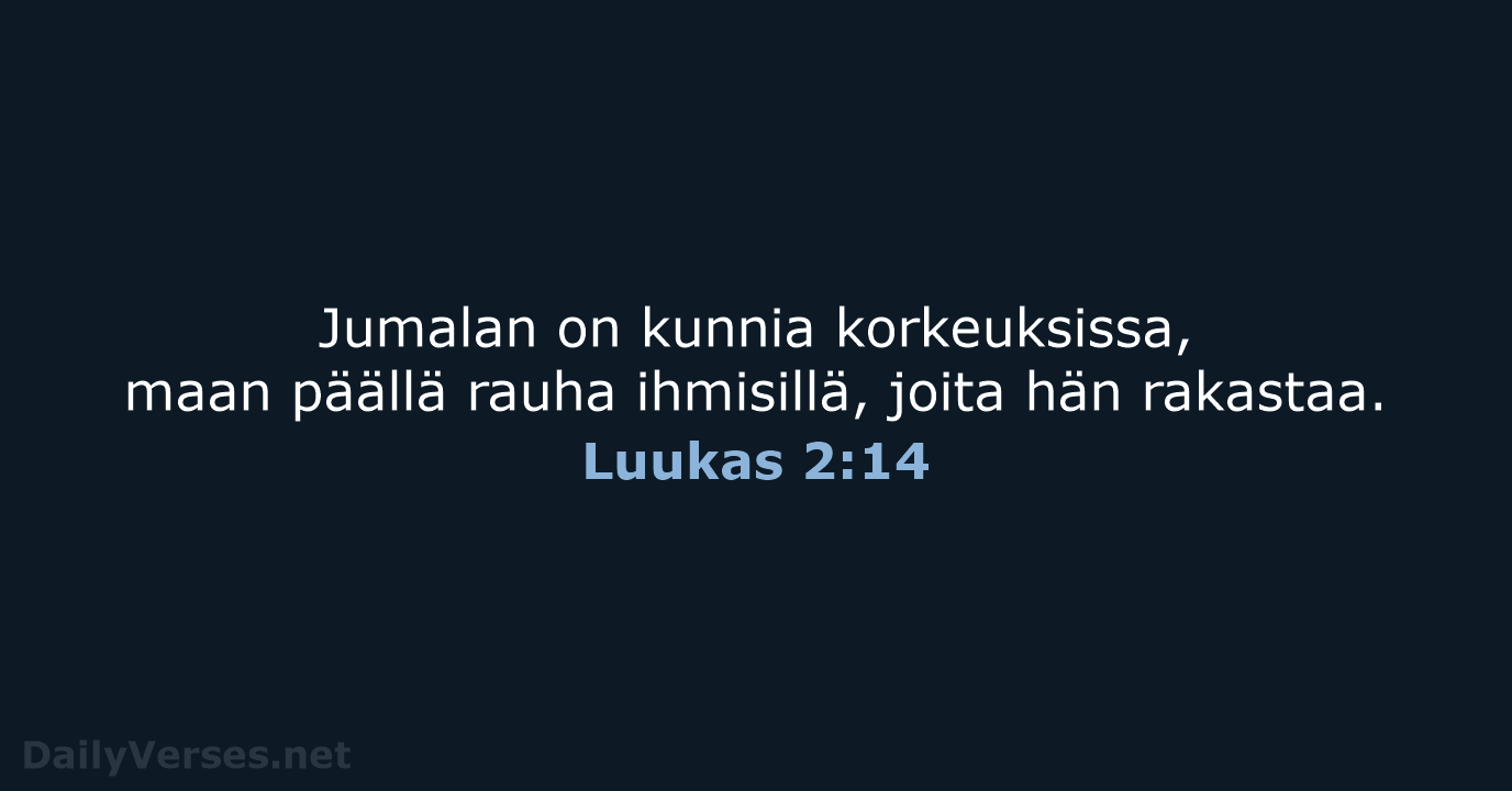 Luukas 2:14 - KR92