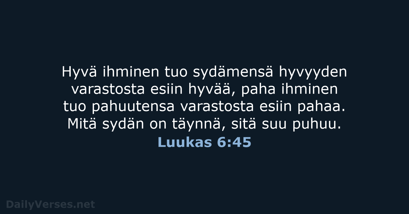 Luukas 6:45 - KR92