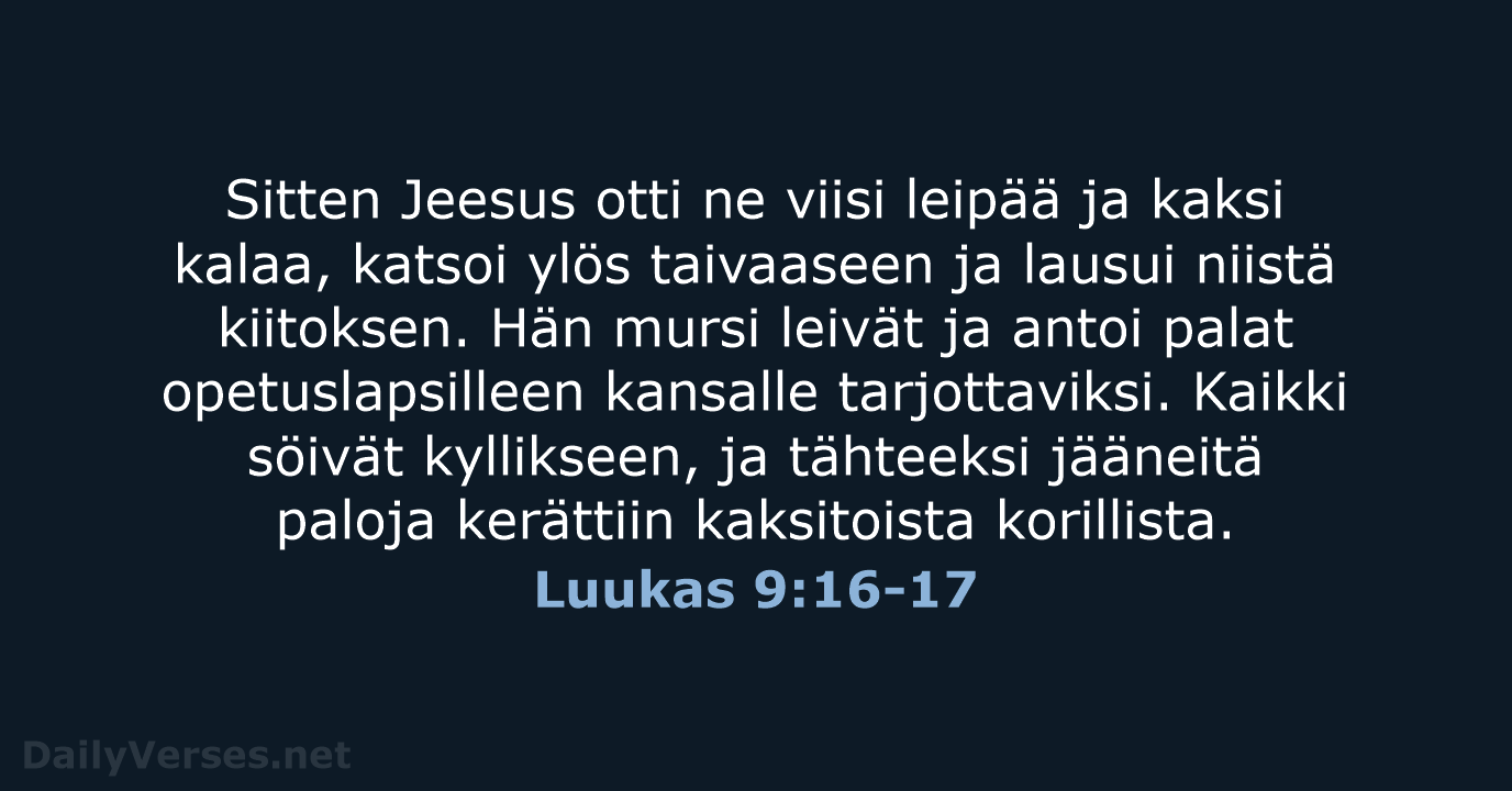 Luukas 9:16-17 - KR92