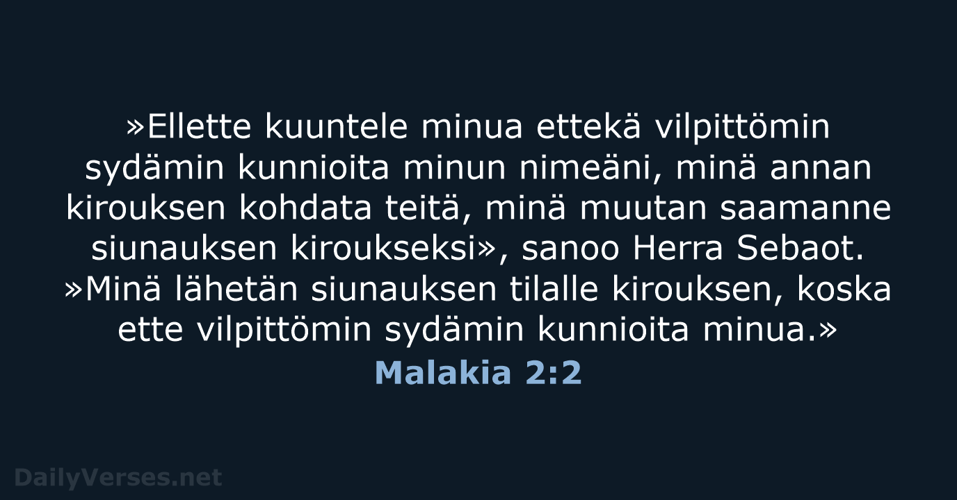 Malakia 2:2 - KR92