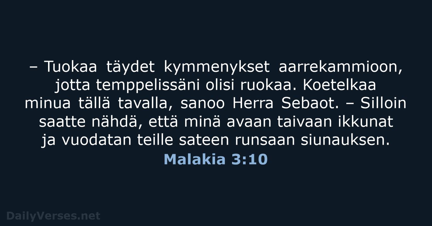 Malakia 3:10 - KR92