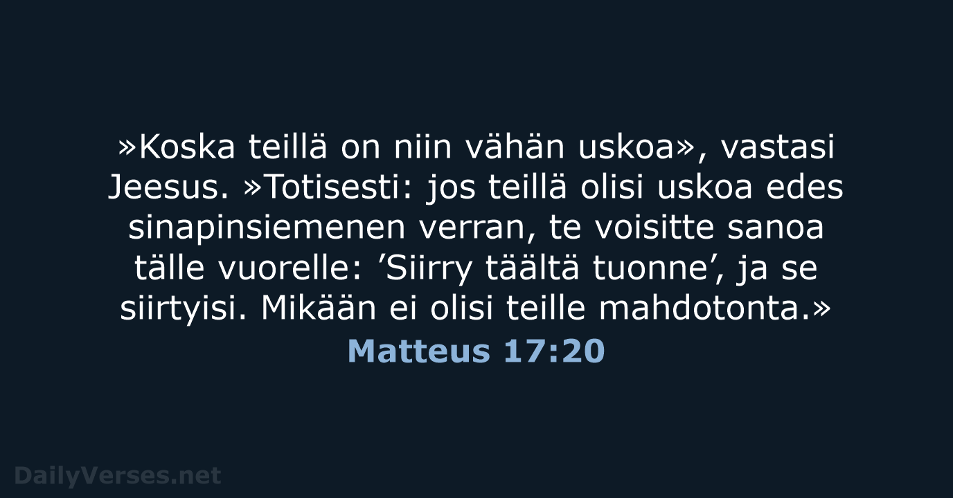 Matteus 17:20 - KR92