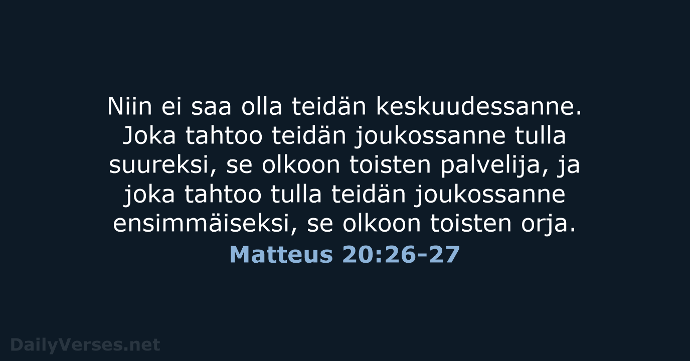 Matteus 20:26-27 - KR92