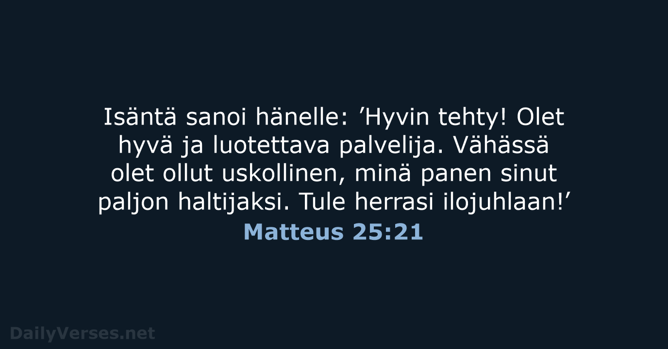 Matteus 25:21 - KR92