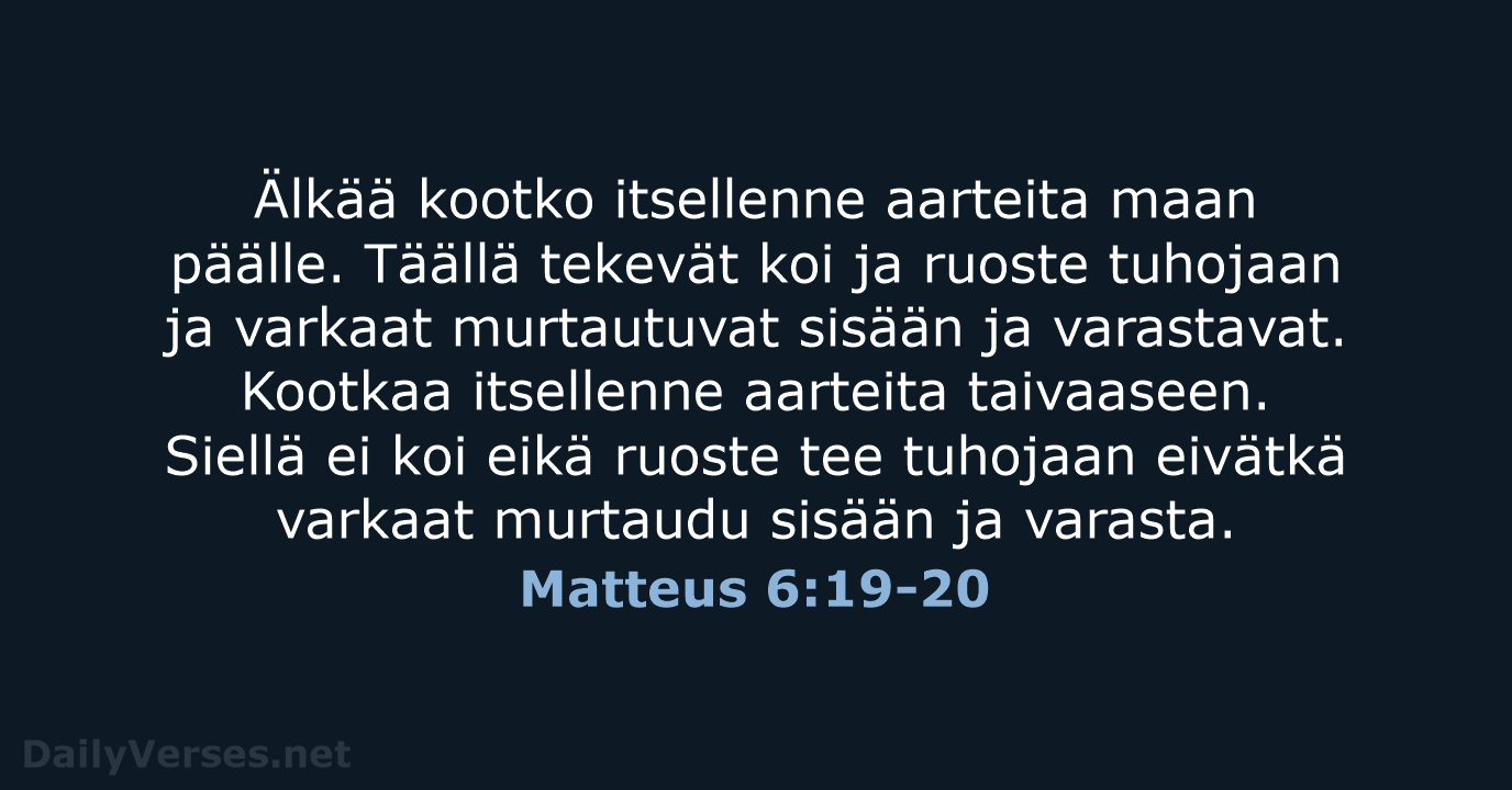 Matteus 6:19-20 - KR92