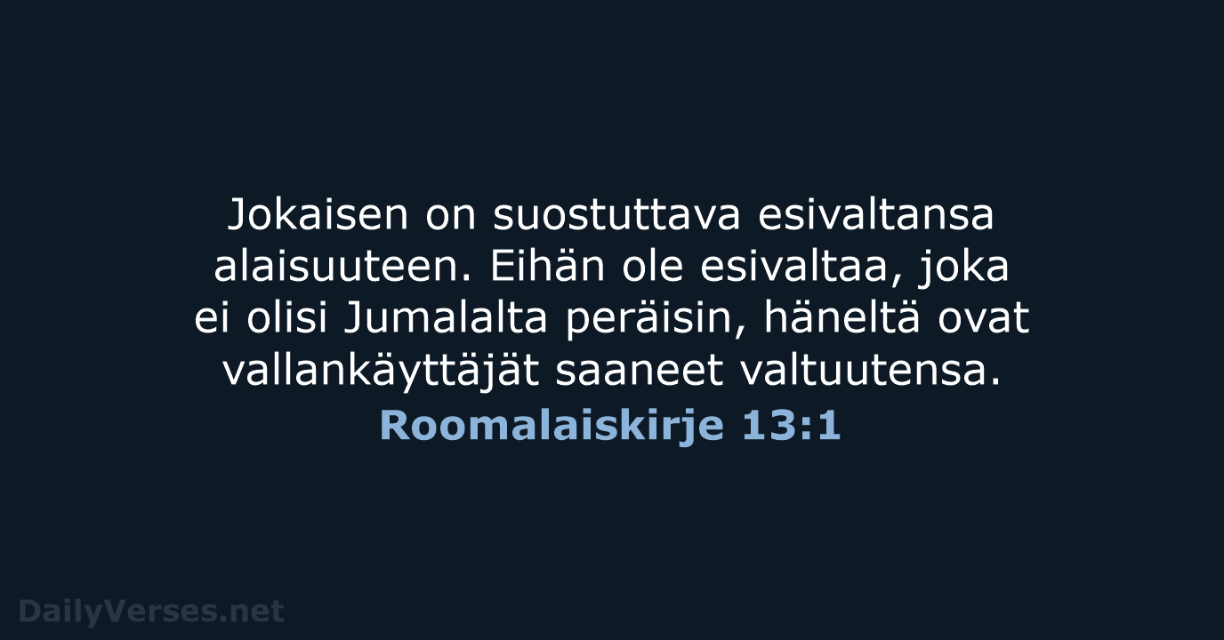 Roomalaiskirje 13:1 - KR92