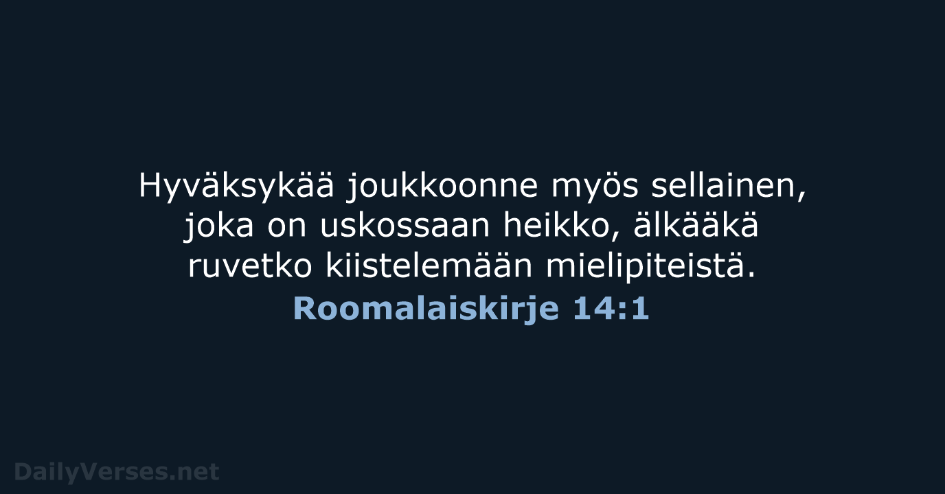 Roomalaiskirje 14:1 - KR92