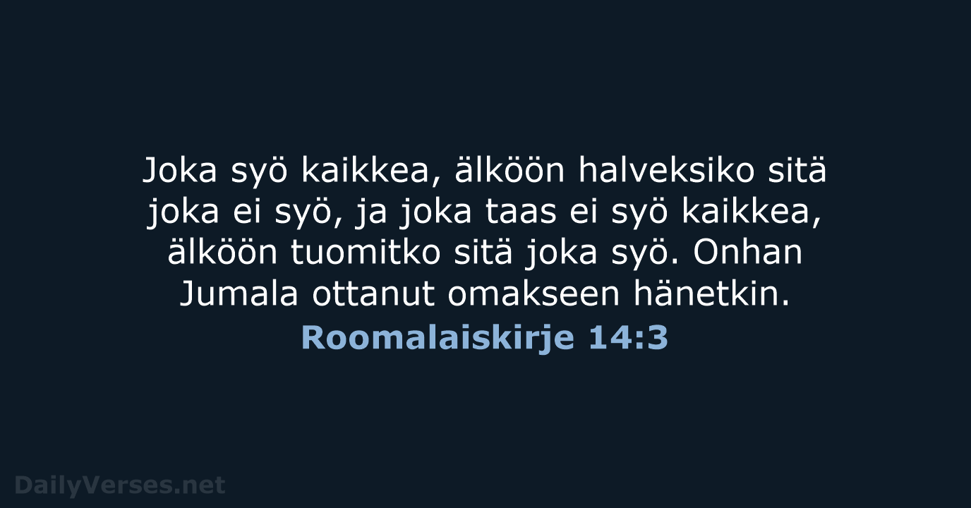 Roomalaiskirje 14:3 - KR92