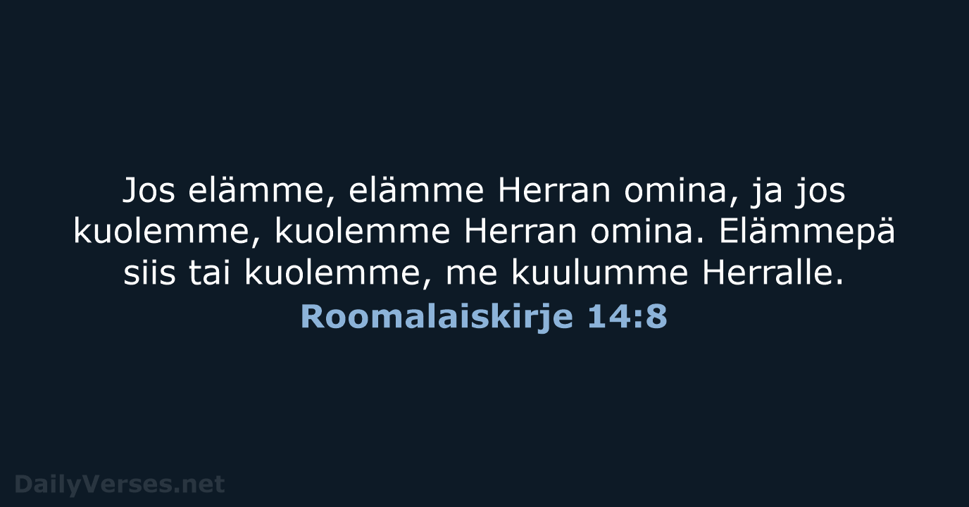 Roomalaiskirje 14:8 - KR92