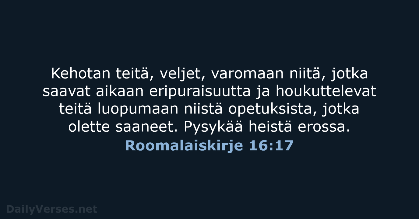 Roomalaiskirje 16:17 - KR92