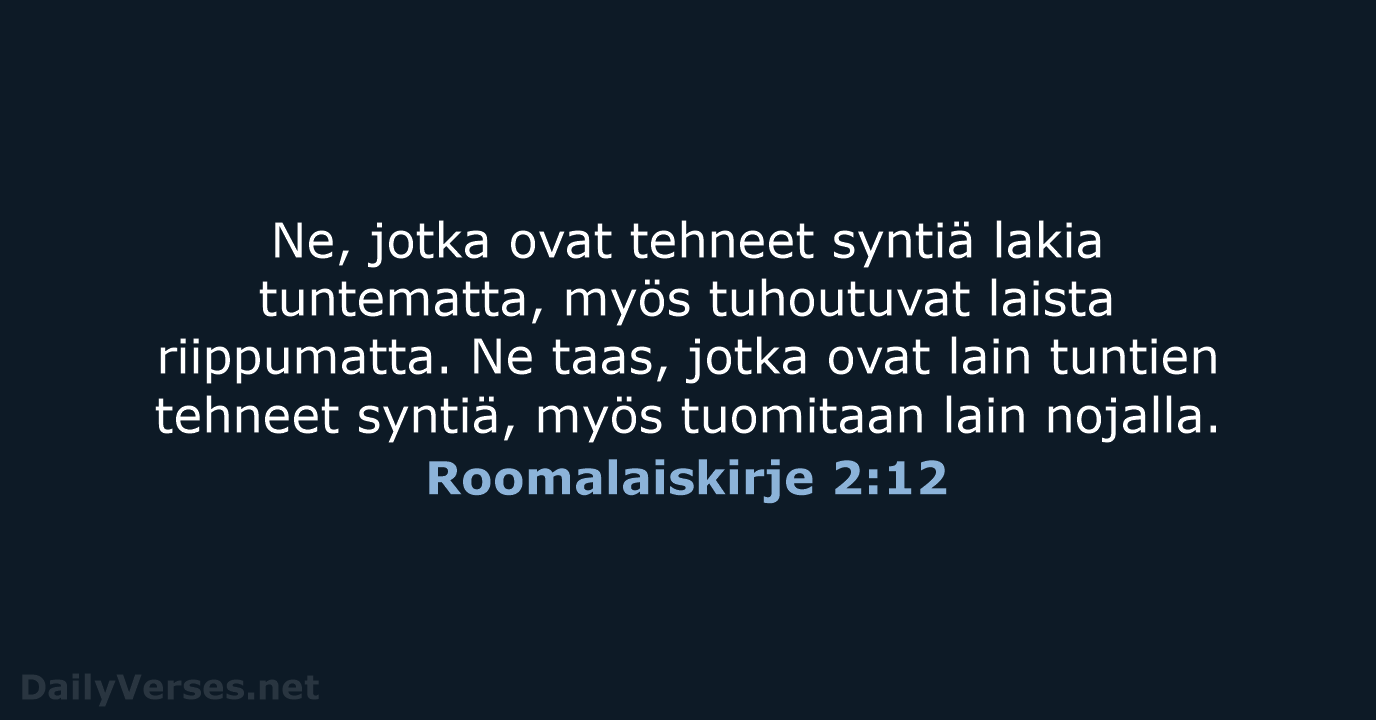 Roomalaiskirje 2:12 - KR92