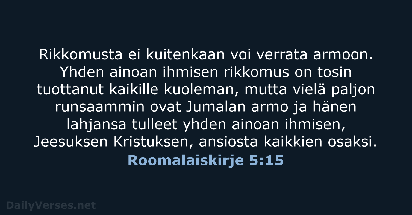 Roomalaiskirje 5:15 - KR92