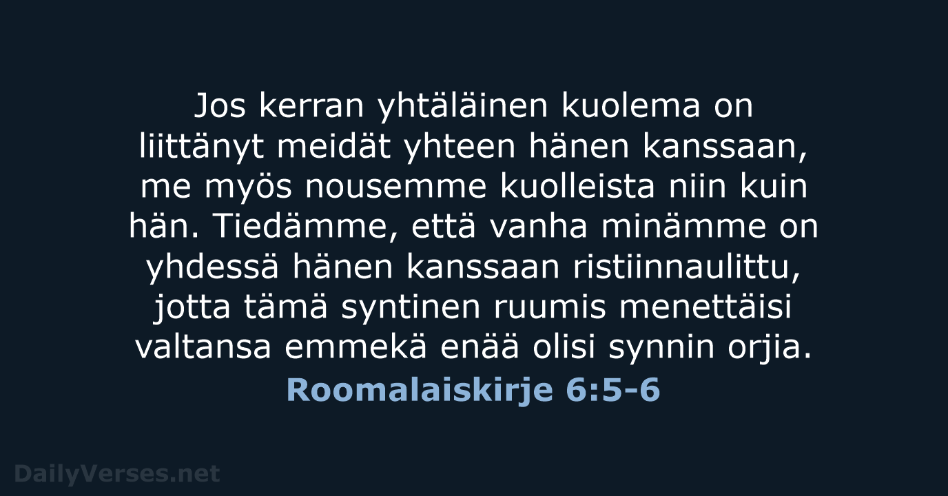 Roomalaiskirje 6:5-6 - KR92