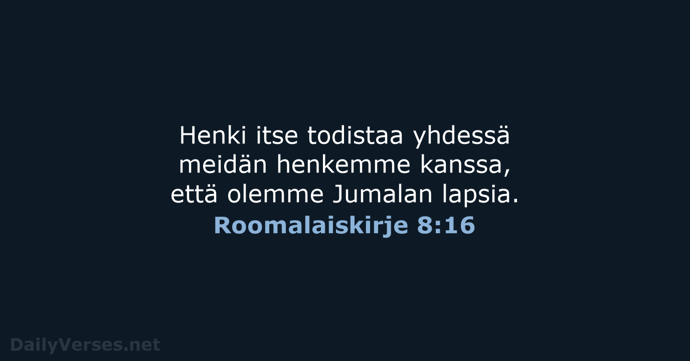 Roomalaiskirje 8:16 - KR92
