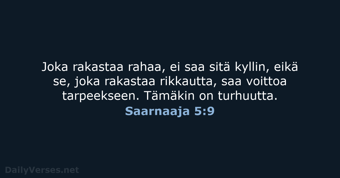 Saarnaaja 5:9 - KR92