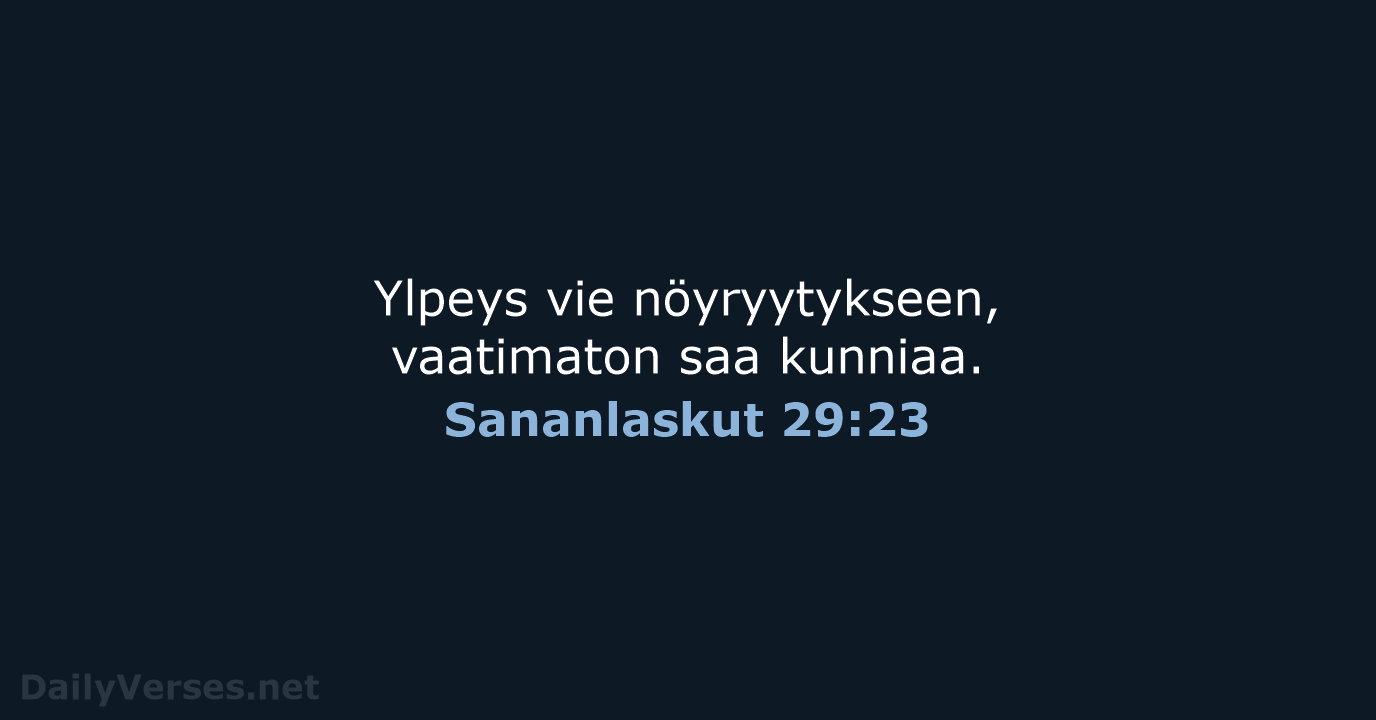 Sananlaskut 29:23 - KR92