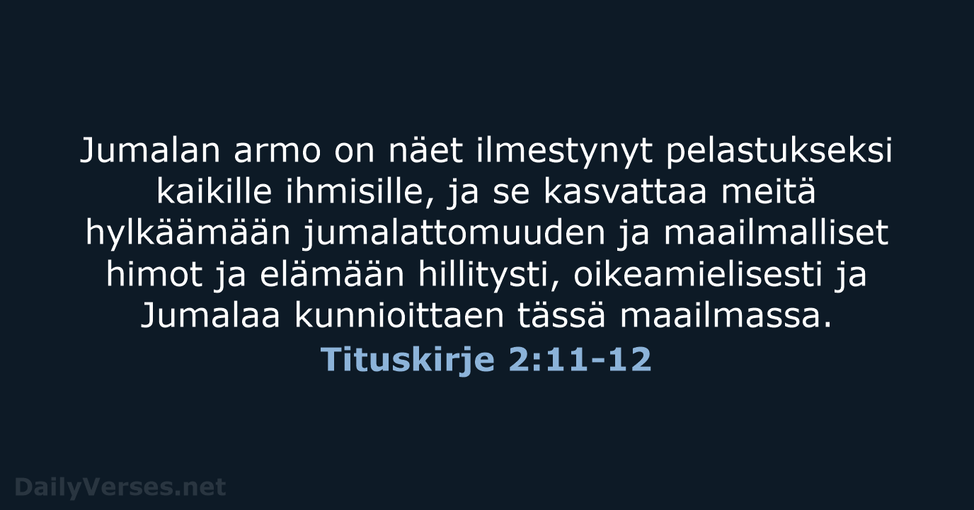 Tituskirje 2:11-12 - KR92