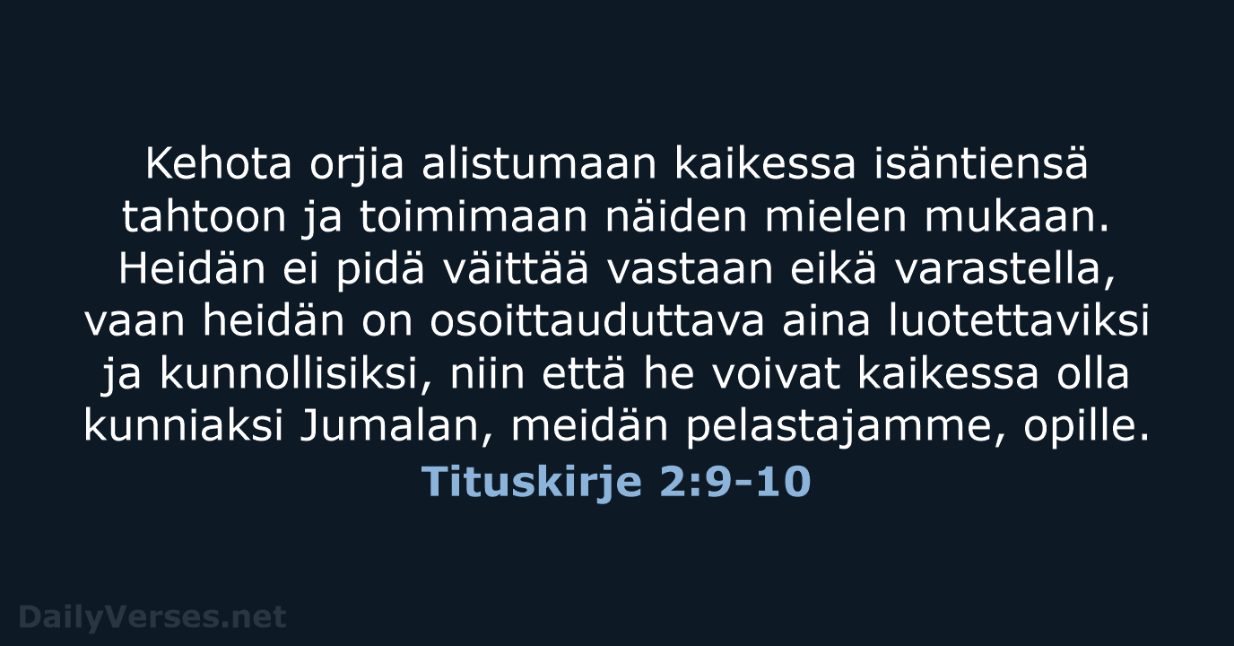 Tituskirje 2:9-10 - KR92