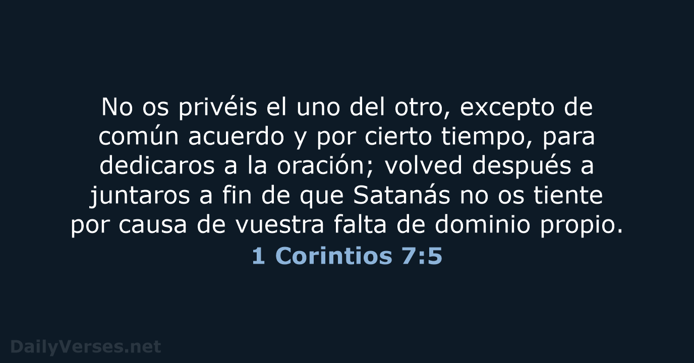 1 Corintios 7:5 - LBLA