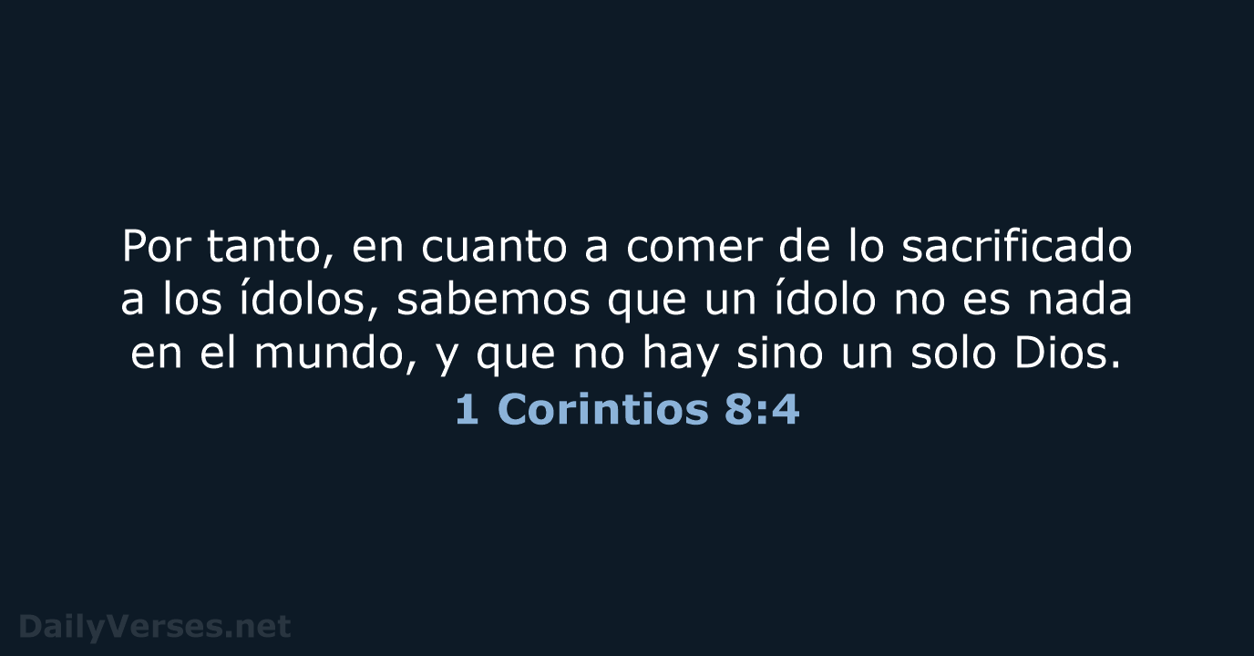 1 Corintios 8:4 - LBLA