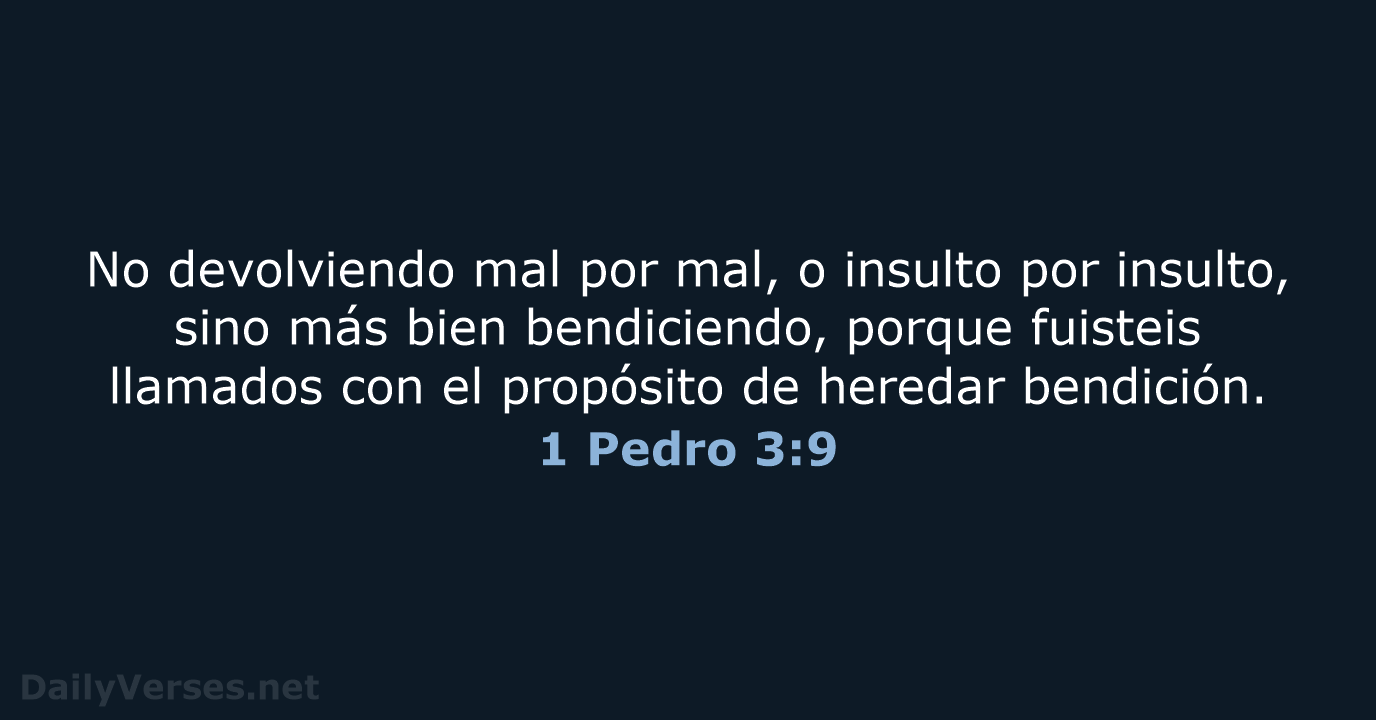 1 Pedro 3:9 - LBLA