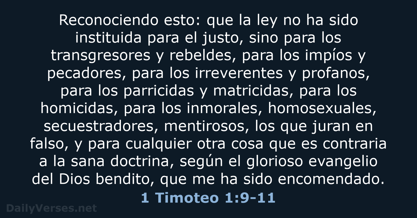 1 Timoteo 1:9-11 - LBLA