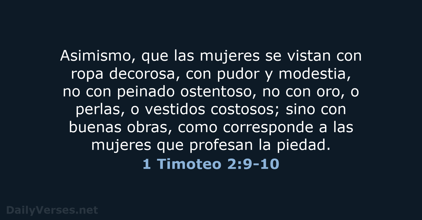 1 Timoteo 2:9-10 - LBLA