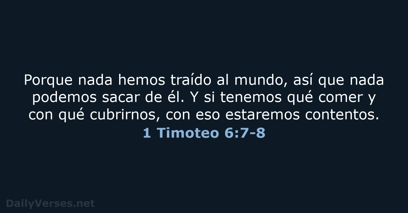 1 Timoteo 6:7-8 - LBLA