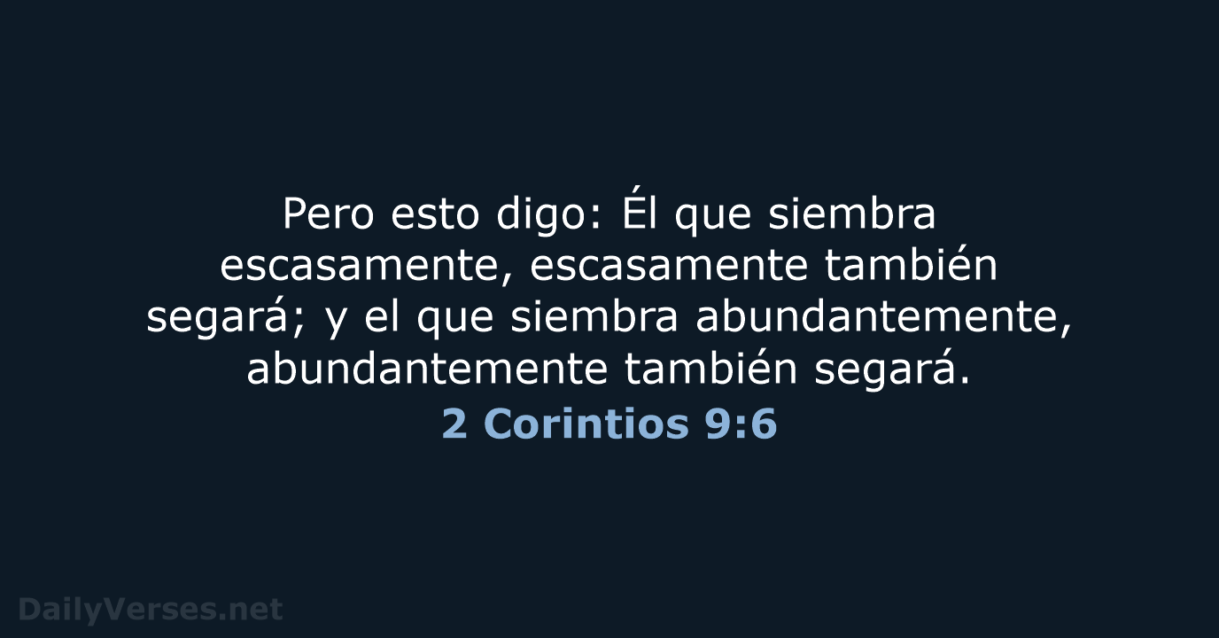 2 Corintios 9:6 - LBLA