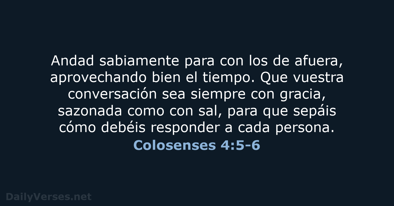Colosenses 4:5-6 - LBLA