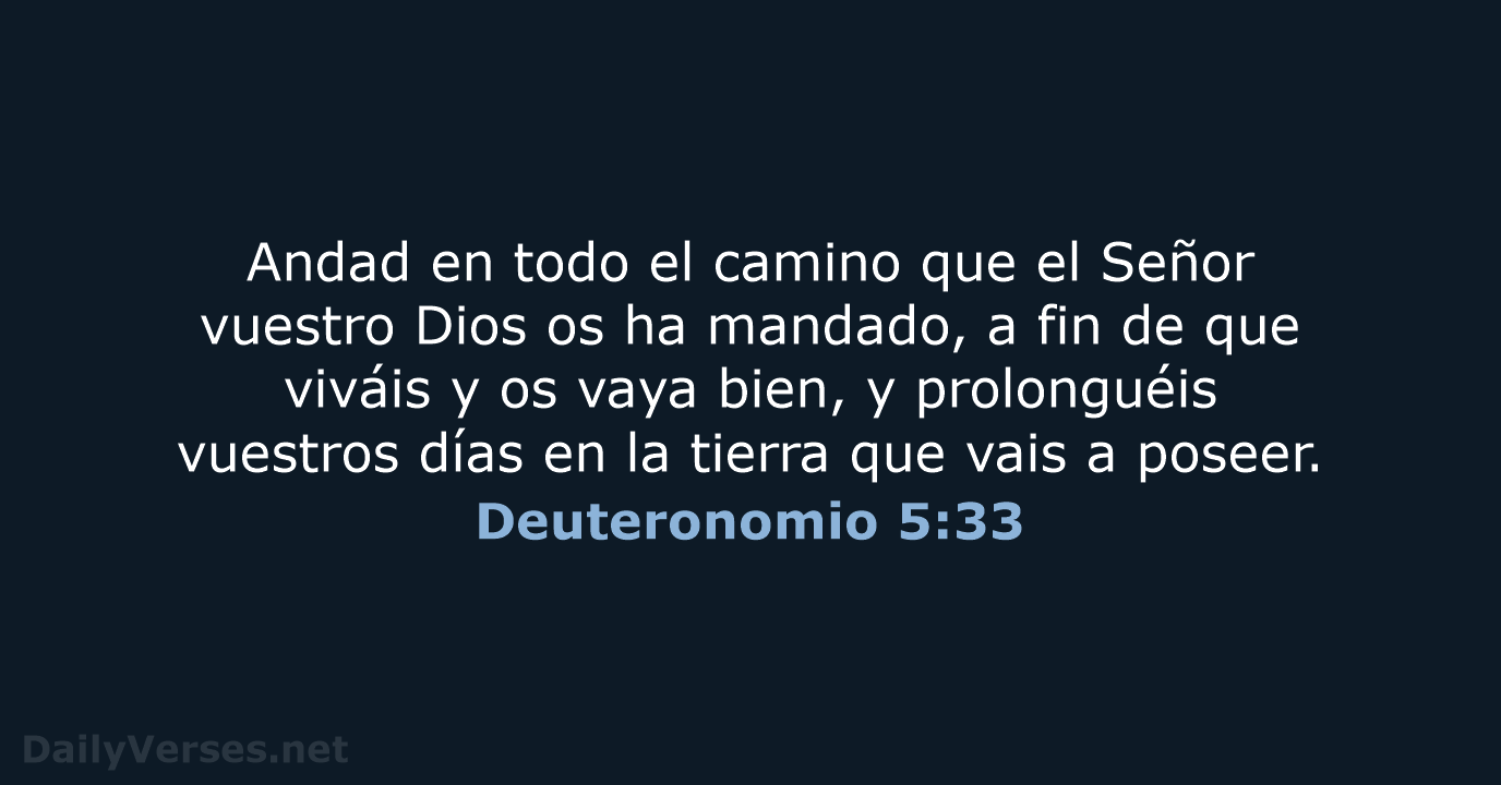 Deuteronomio 5:33 - LBLA