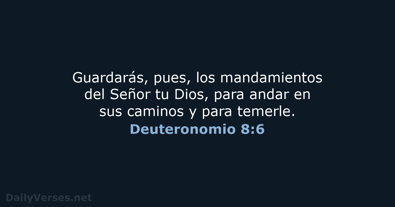 Deuteronomio 8:6 - LBLA