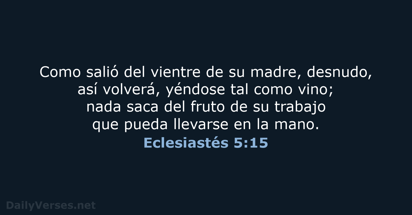 Eclesiastés 5:15 - LBLA