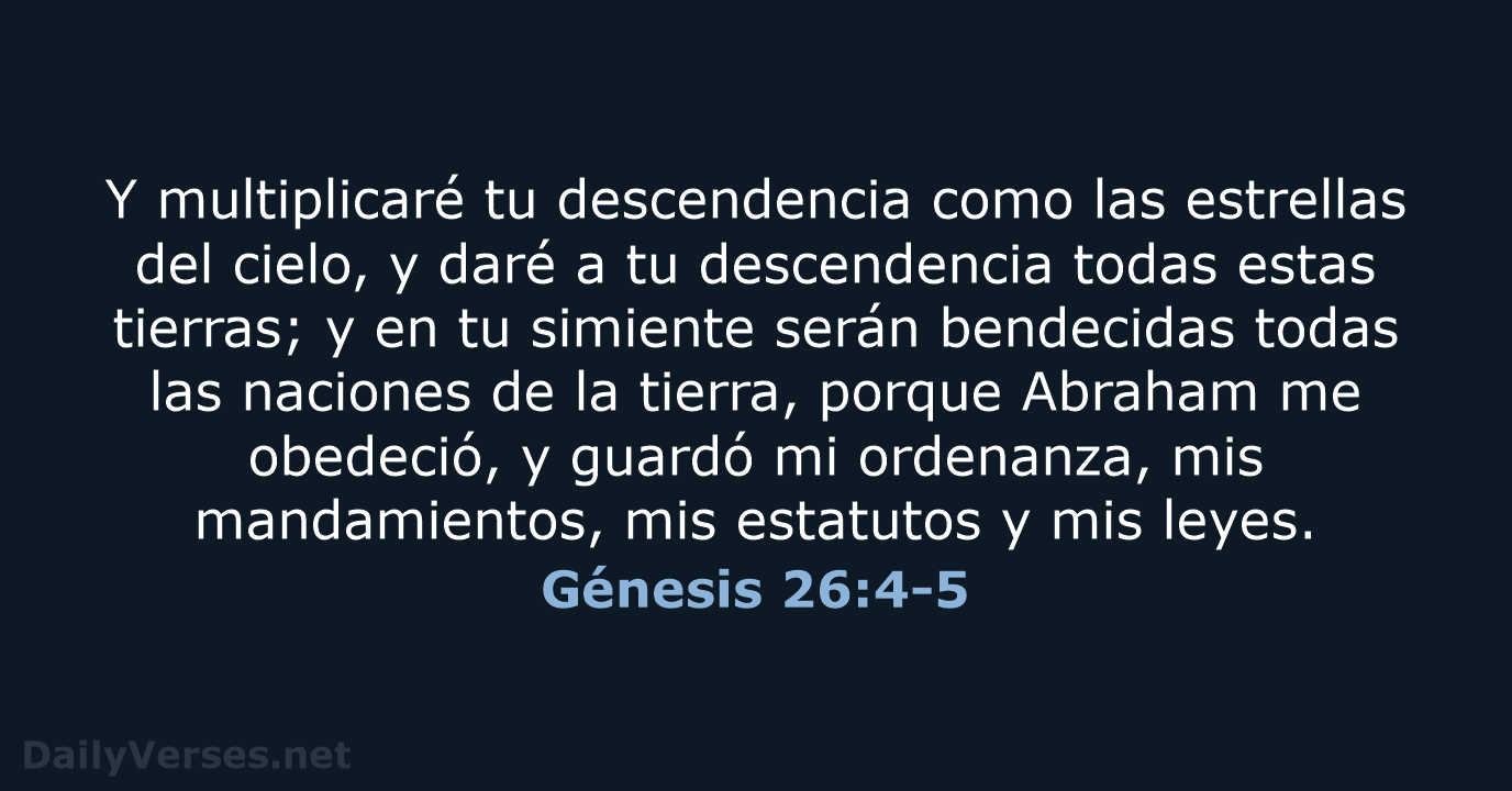 Génesis 26:4-5 - LBLA