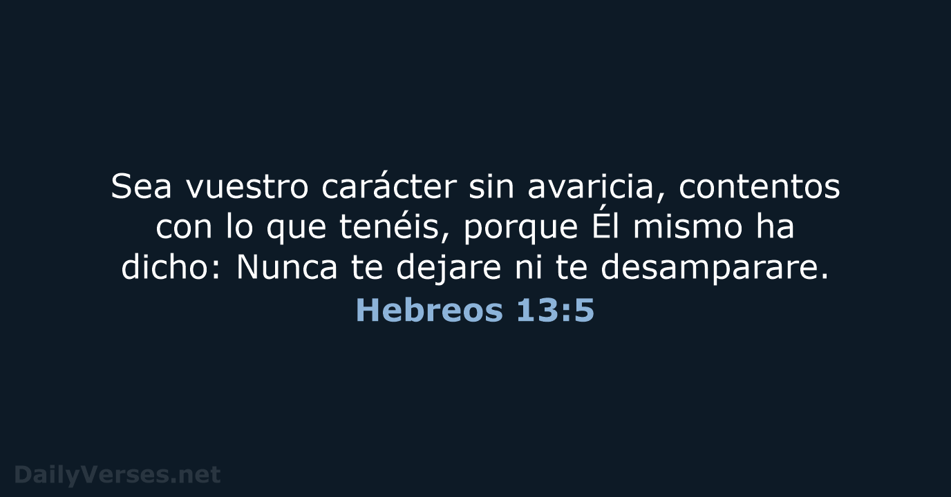 Hebreos 13:5 - LBLA