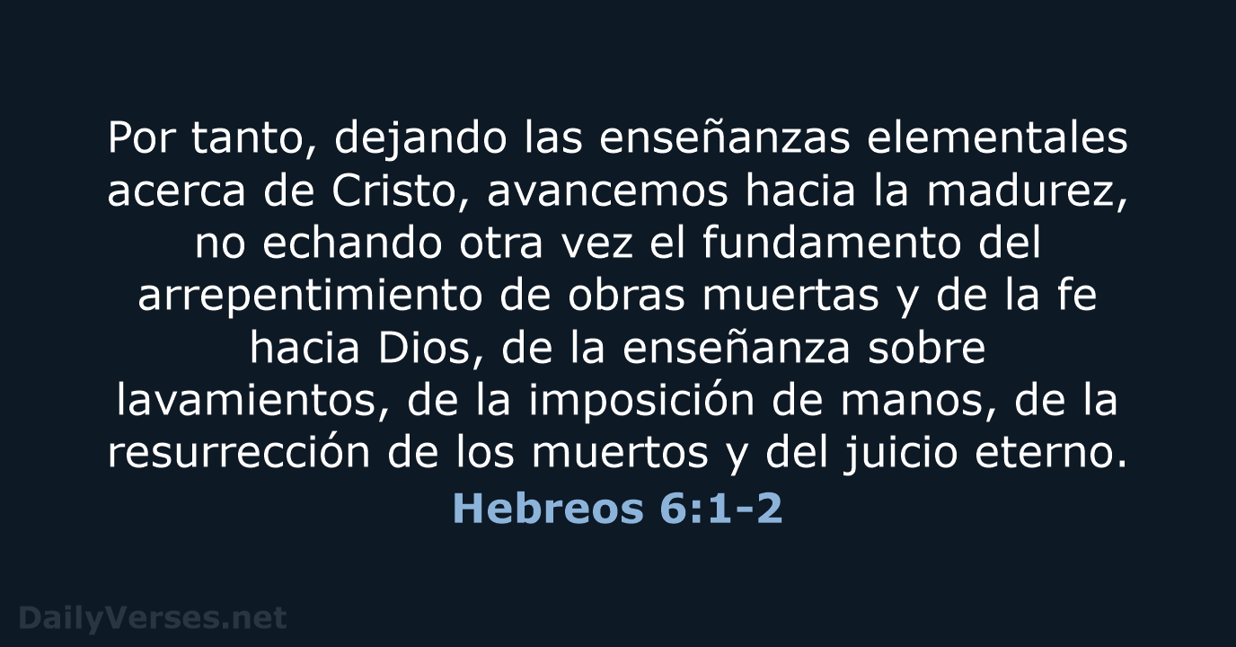 Hebreos 6:1-2 - LBLA