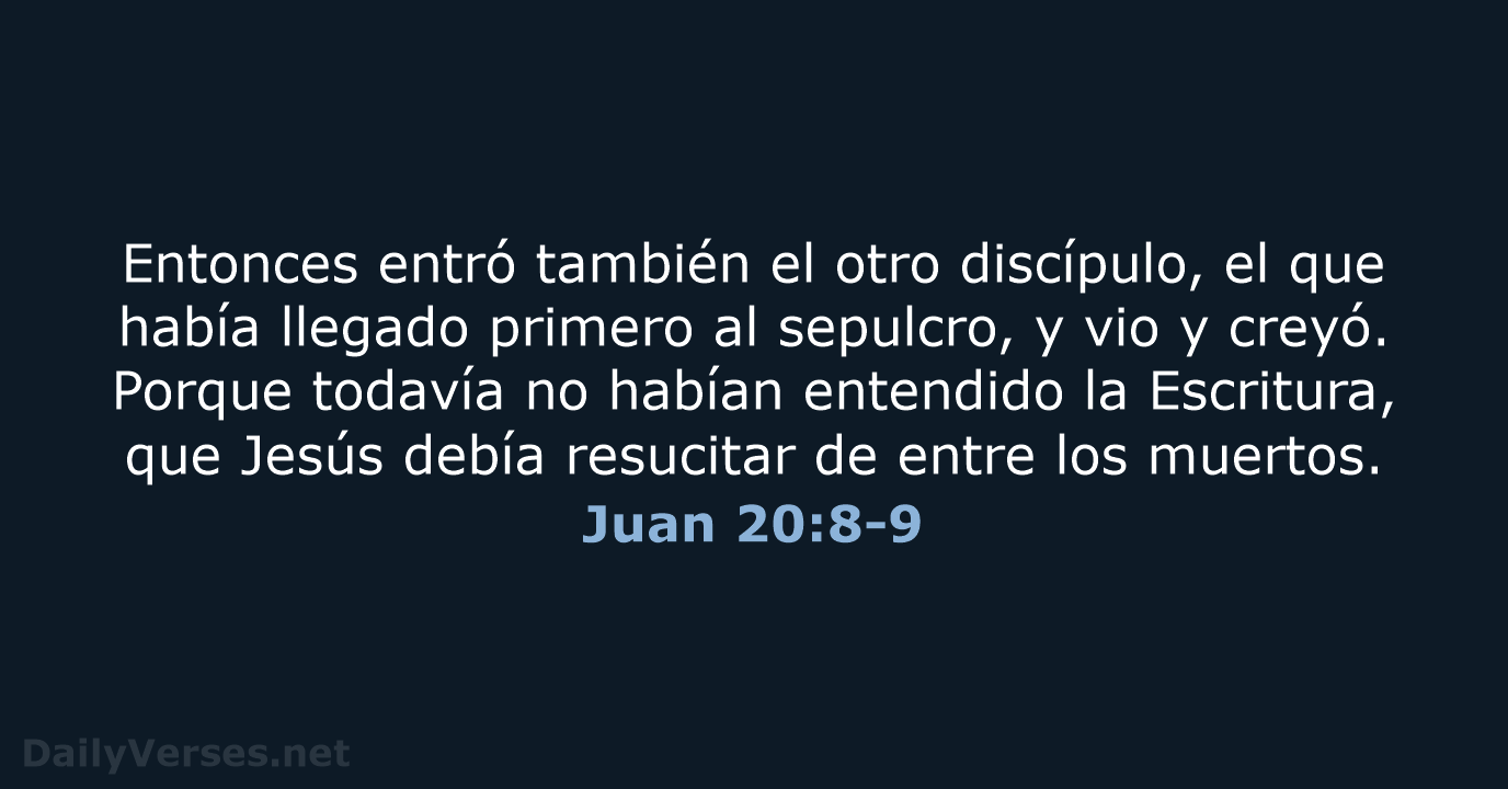 Juan 20:8-9 - LBLA