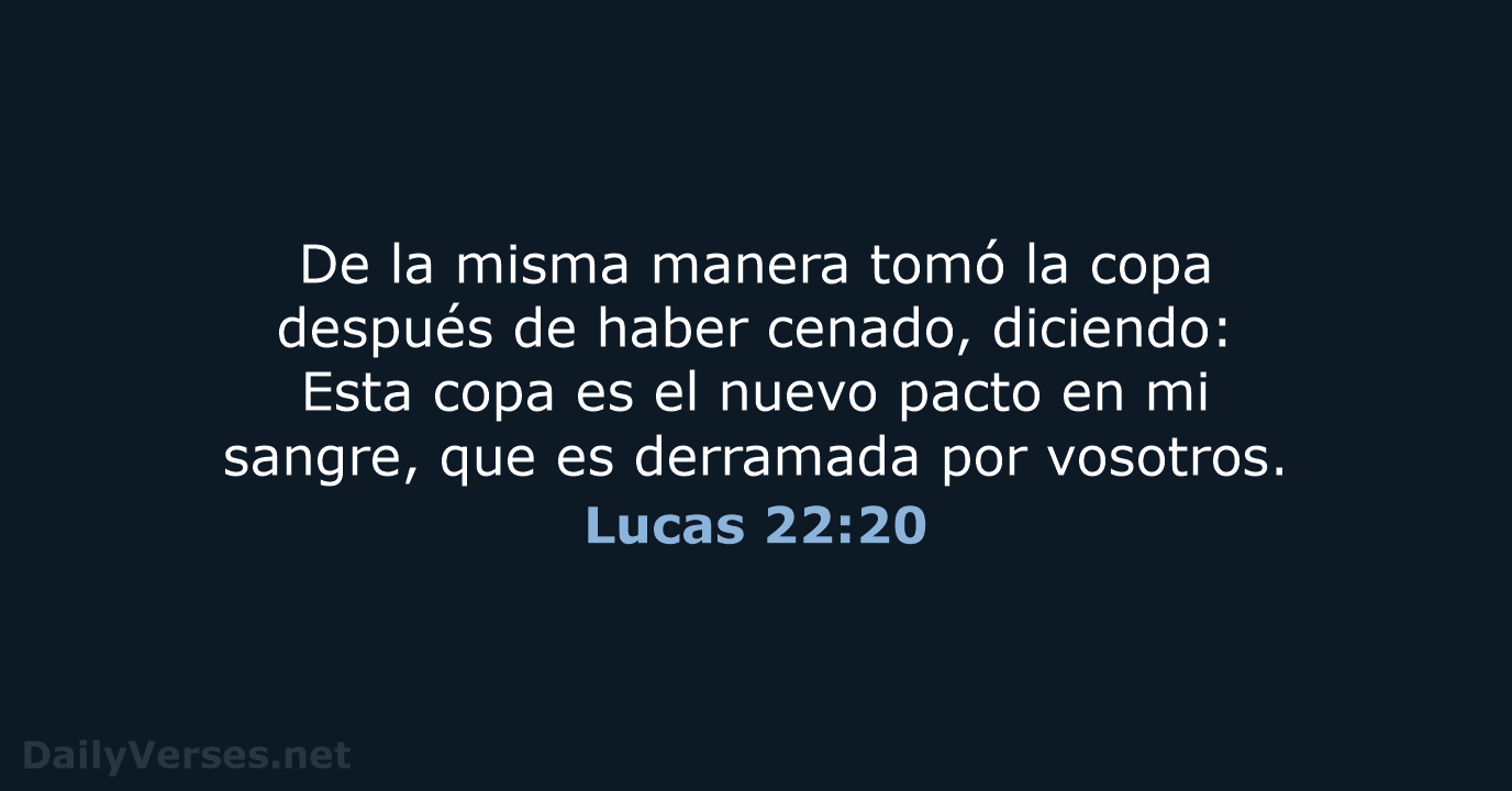 De la misma manera tomó la copa después de haber cenado, diciendo:… Lucas 22:20