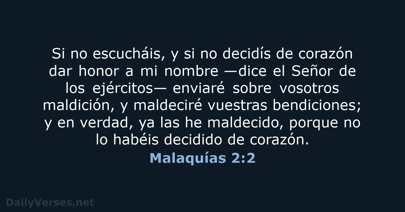 Malaquías 2:2 - LBLA