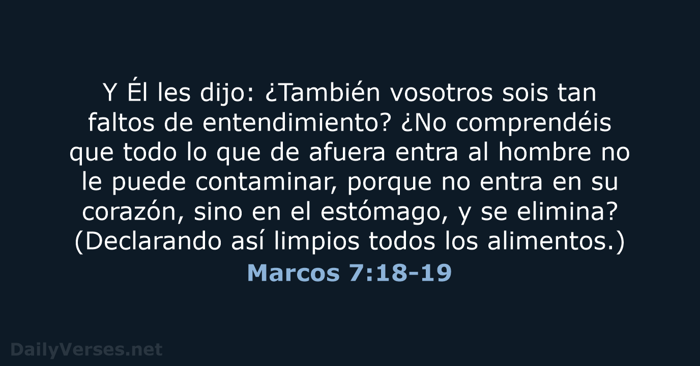Marcos 7:18-19 - LBLA