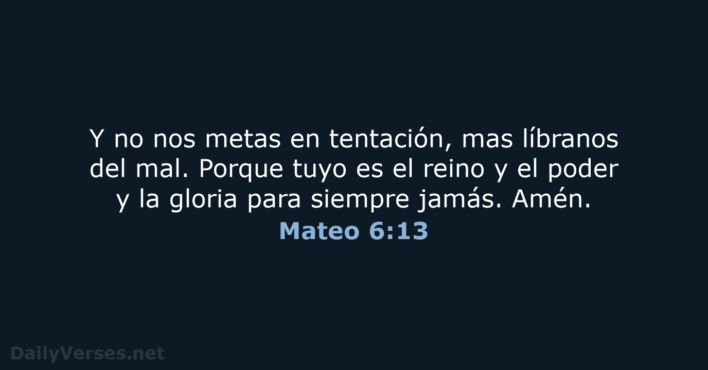 Mateo 6:13 - LBLA